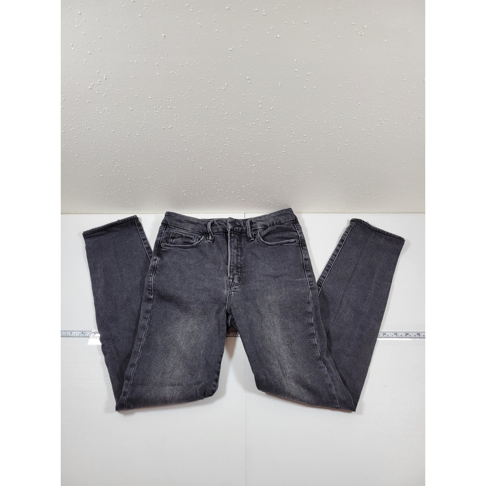 Good American Skinny Jeans Women 6/28 Black Excellent High Rise GCDBP802BT